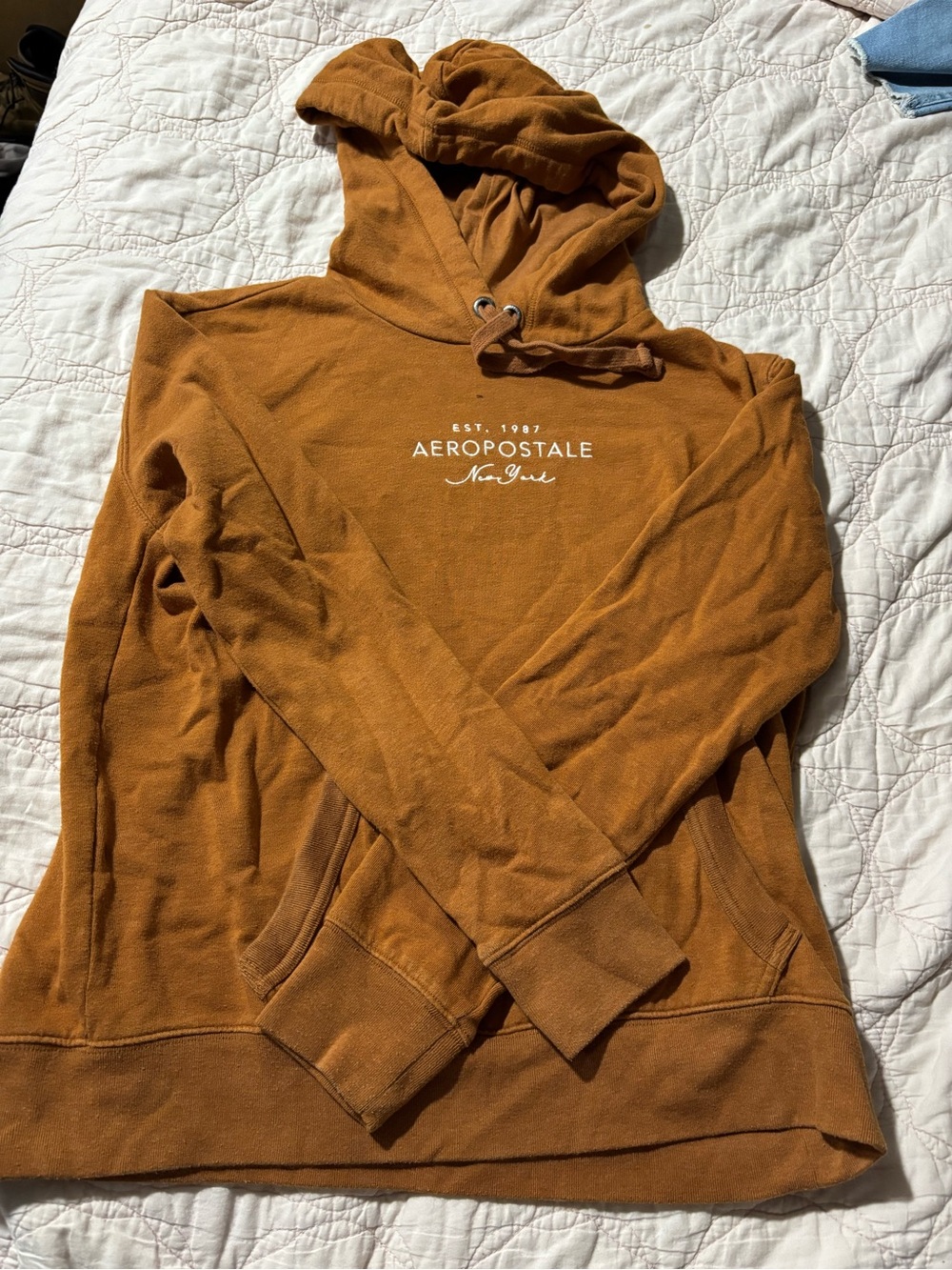 Aeropostale Women's Hooded Pullover Sweater - Burnt Orange